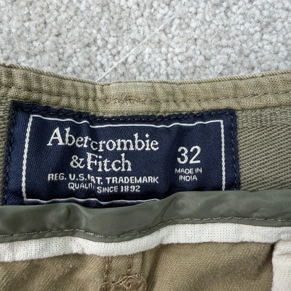 Abercrombie & Fitch Cargo Shorts‎ Mens 32 Button Fly Multi Pocket Distressed Tan